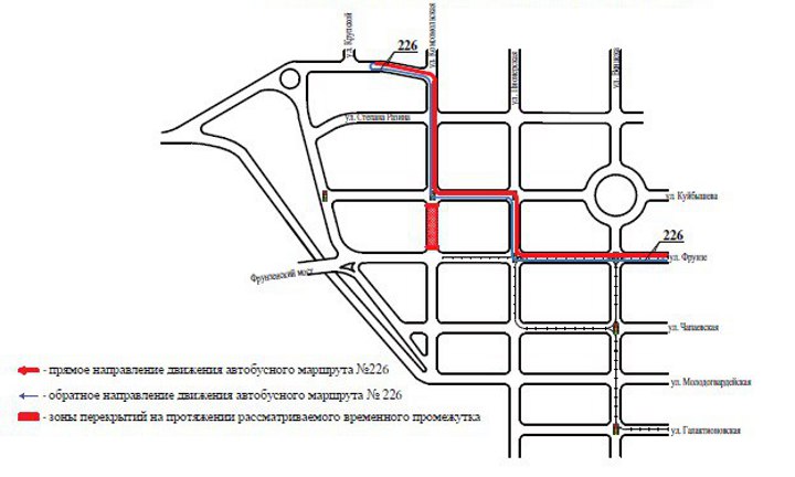временная схема движения автобуса 22 в Самаре