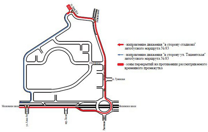 схема движения автобуса 83 в Самаре 24 мая