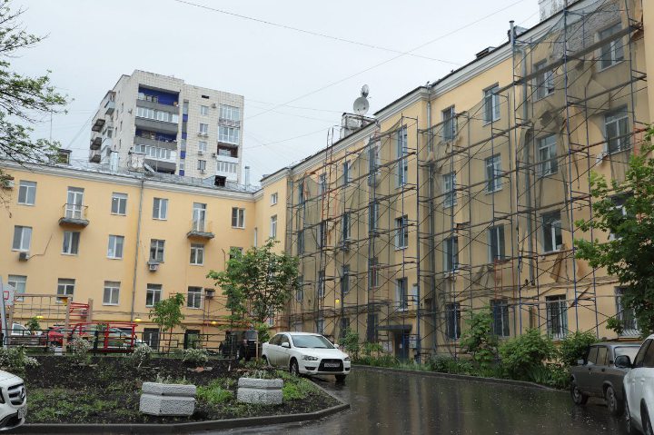 строительные леса на доме
