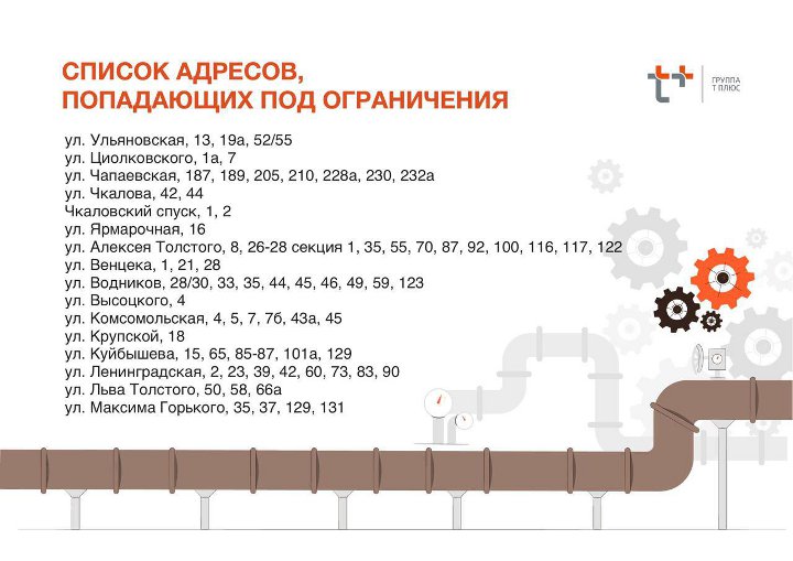 отключение воды в Самаре с 18 июня до 1 июля