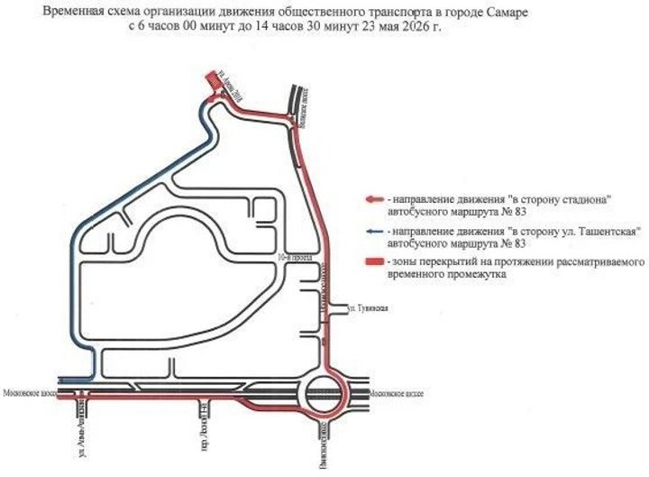 временная схема движения автобусов в самаре