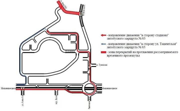 временная схема движения автобусов 83 в самаре