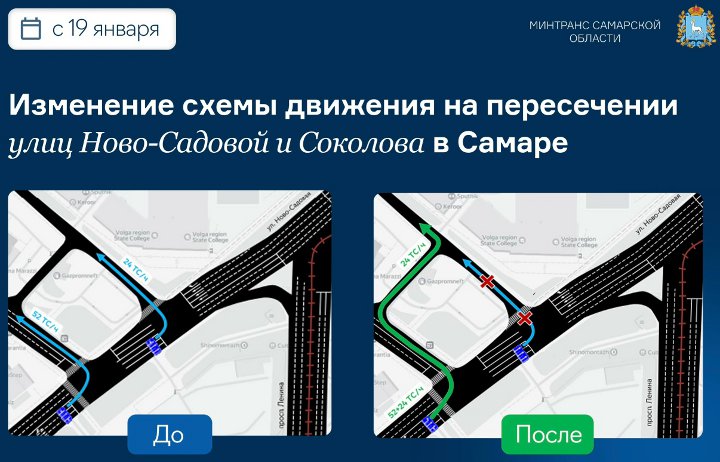 схема движения на ново-садовой соколова в самаре