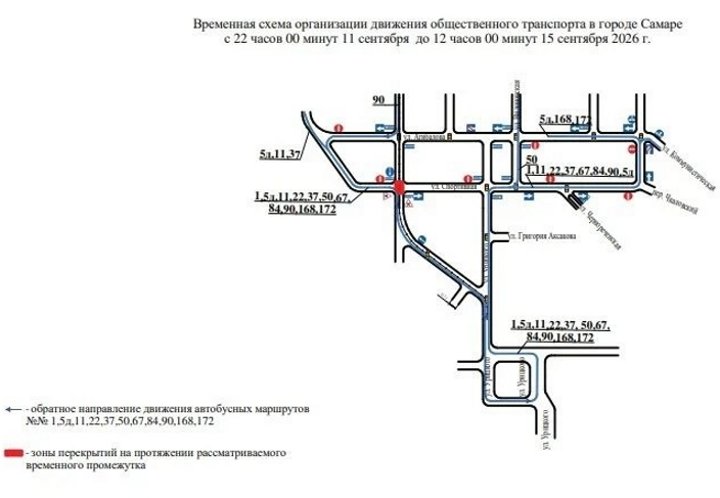 временная схема движения транспорта в самаре